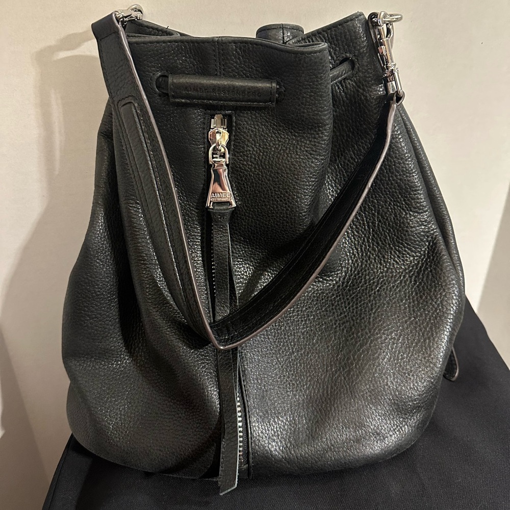 Black Leather Aimee Kestenberg convertible bag